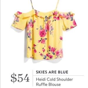Skies are Blue - Yellow off shoulder floral top
